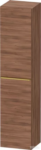 Duravit D-NEO 176x40x36 cm-es 1 ajtós magas szekrény arany színű fogantyúval, balos, matt dió DE1328L34790000
