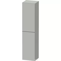   Duravit D-NEO 176x40x36 cm-es 1 ajtós magas szekrény rozsdamentes acél hatású fogantyúval, balos, matt betonszürke DE1328L70070000
