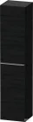Duravit D-NEO 176x40x36 cm-es 1 ajtós magas szekrény rozsdamentes acél hatású fogantyúval, balos, matt fekete tölgy DE1328L70160000