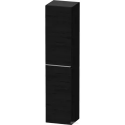   Duravit D-NEO 176x40x36 cm-es 1 ajtós magas szekrény rozsdamentes acél hatású fogantyúval, balos, matt fekete tölgy DE1328L70160000