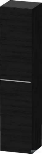 Duravit D-NEO 176x40x36 cm-es 1 ajtós magas szekrény rozsdamentes acél hatású fogantyúval, balos, matt fekete tölgy DE1328L70160000
