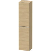   Duravit D-NEO 176x40x36 cm-es 1 ajtós magas szekrény rozsdamentes acél hatású fogantyúval, balos, natúr tölgy DE1328L70300000