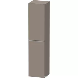   Duravit D-NEO 176x40x36 cm-es 1 ajtós magas szekrény rozsdamentes acél hatású fogantyúval, balos, matt bazalt DE1328L70430000