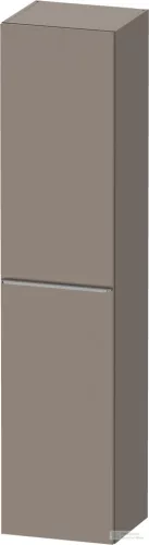 Duravit D-NEO 176x40x36 cm-es 1 ajtós magas szekrény rozsdamentes acél hatású fogantyúval, balos, matt bazalt DE1328L70430000