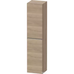   Duravit D-NEO 176x40x36 cm-es 1 ajtós magas szekrény rozsdamentes acél hatású fogantyúval, balos, márványos tölgy DE1328L70550000