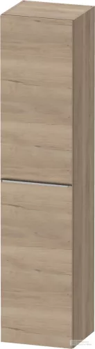 Duravit D-NEO 176x40x36 cm-es 1 ajtós magas szekrény rozsdamentes acél hatású fogantyúval, balos, márványos tölgy DE1328L70550000
