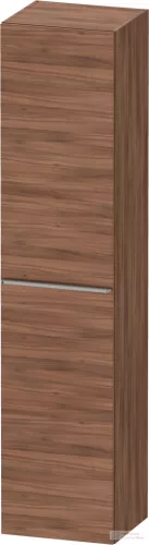 Duravit D-NEO 176x40x36 cm-es 1 ajtós magas szekrény rozsdamentes acél hatású fogantyúval, balos, matt dió DE1328L70790000