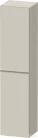 Duravit D-NEO 176x40x36 cm-es 1 ajtós magas szekrény rozsdamentes acél hatású fogantyúval, balos, matt taupe DE1328L70910000