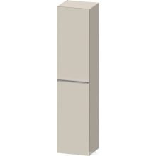   Duravit D-NEO 176x40x36 cm-es 1 ajtós magas szekrény rozsdamentes acél hatású fogantyúval, balos, matt taupe DE1328L70910000
