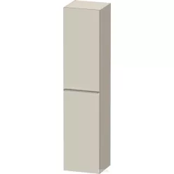   Duravit D-NEO 176x40x36 cm-es 1 ajtós magas szekrény rozsdamentes acél hatású fogantyúval, balos, matt taupe DE1328L70910000