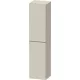 Duravit D-NEO 176x40x36 cm-es 1 ajtós magas szekrény rozsdamentes acél hatású fogantyúval, balos, matt taupe DE1328L70910000