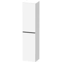  Duravit D-NEO 176x40x36 cm-es 1 ajtós magas szekrény fekete színű fogantyúval, balos, matt fehér DE1328LBD180000