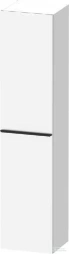 Duravit D-NEO 176x40x36 cm-es 1 ajtós magas szekrény fekete színű fogantyúval, balos, matt fehér DE1328LBD180000
