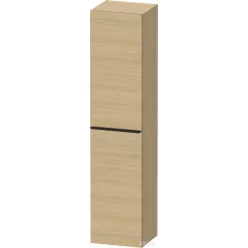   Duravit D-NEO 176x40x36 cm-es 1 ajtós magas szekrény fekete színű fogantyúval, balos, natúr tölgy DE1328LBD300000