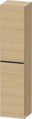Duravit D-NEO 176x40x36 cm-es 1 ajtós magas szekrény fekete színű fogantyúval, balos, natúr tölgy DE1328LBD300000
