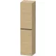 Duravit D-NEO 176x40x36 cm-es 1 ajtós magas szekrény fekete színű fogantyúval, balos, natúr tölgy DE1328LBD300000