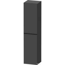   Duravit D-NEO 176x40x36 cm-es 1 ajtós magas szekrény fekete színű fogantyúval, balos, matt grafit DE1328LBD490000