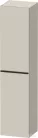 Duravit D-NEO 176x40x36 cm-es 1 ajtós magas szekrény fekete színű fogantyúval, balos, matt taupe DE1328LBD910000