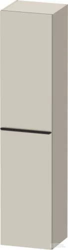 Duravit D-NEO 176x40x36 cm-es 1 ajtós magas szekrény fekete színű fogantyúval, balos, matt taupe DE1328LBD910000