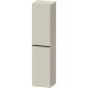 Duravit D-NEO 176x40x36 cm-es 1 ajtós magas szekrény fekete színű fogantyúval, balos, matt taupe DE1328LBD910000