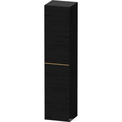   Duravit D-NEO 176x40x36 cm-es 1 ajtós magas szekrény csiszolt bronz színű fogantyúval, jobbos, matt fekete tölgy DE1328R04160000