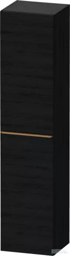 Duravit D-NEO 176x40x36 cm-es 1 ajtós magas szekrény csiszolt bronz színű fogantyúval, jobbos, matt fekete tölgy DE1328R04160000
