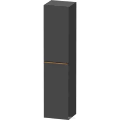   Duravit D-NEO 176x40x36 cm-es 1 ajtós magas szekrény csiszolt bronz színű fogantyúval, jobbos, matt grafit DE1328R04490000