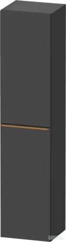 Duravit D-NEO 176x40x36 cm-es 1 ajtós magas szekrény csiszolt bronz színű fogantyúval, jobbos, matt grafit DE1328R04490000