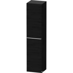   Duravit D-NEO 176x40x36 cm-es 1 ajtós magas szekrény króm színű fogantyúval, jobbos, matt fekete tölgy DE1328R10160000