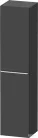 Duravit D-NEO 176x40x36 cm-es 1 ajtós magas szekrény króm színű fogantyúval, jobbos, matt grafit DE1328R10490000