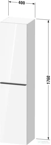 Duravit D-NEO 176x40x36 cm-es 1 ajtós magas szekrény króm színű fogantyúval, jobbos, márványos tölgy DE1328R10550000
