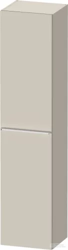 Duravit D-NEO 176x40x36 cm-es 1 ajtós magas szekrény króm színű fogantyúval, jobbos, matt taupe DE1328R10910000