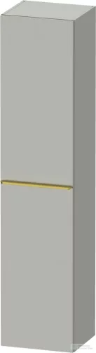 Duravit D-NEO 176x40x36 cm-es 1 ajtós magas szekrény arany színű fogantyúval, jobbos, matt betonszürke DE1328R34070000