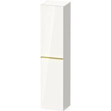   Duravit D-NEO 176x40x36 cm-es 1 ajtós magas szekrény arany színű fogantyúval, jobbos, fényes fehér DE1328R34220000