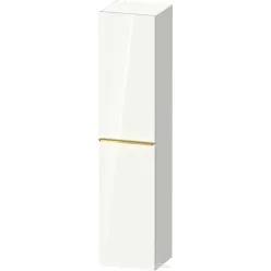   Duravit D-NEO 176x40x36 cm-es 1 ajtós magas szekrény arany színű fogantyúval, jobbos, fényes fehér DE1328R34220000