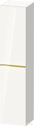 Duravit D-NEO 176x40x36 cm-es 1 ajtós magas szekrény arany színű fogantyúval, jobbos, fényes fehér DE1328R34220000