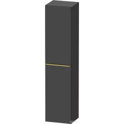   Duravit D-NEO 176x40x36 cm-es 1 ajtós magas szekrény arany színű fogantyúval, jobbos, matt grafit DE1328R34490000