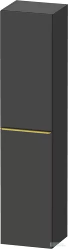Duravit D-NEO 176x40x36 cm-es 1 ajtós magas szekrény arany színű fogantyúval, jobbos, matt grafit DE1328R34490000