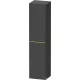 Duravit D-NEO 176x40x36 cm-es 1 ajtós magas szekrény arany színű fogantyúval, jobbos, matt grafit DE1328R34490000