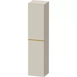   Duravit D-NEO 176x40x36 cm-es 1 ajtós magas szekrény arany színű fogantyúval, jobbos, matt taupe DE1328R34910000