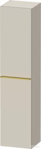 Duravit D-NEO 176x40x36 cm-es 1 ajtós magas szekrény arany színű fogantyúval, jobbos, matt taupe DE1328R34910000