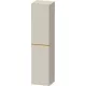 Duravit D-NEO 176x40x36 cm-es 1 ajtós magas szekrény arany színű fogantyúval, jobbos, matt taupe DE1328R34910000