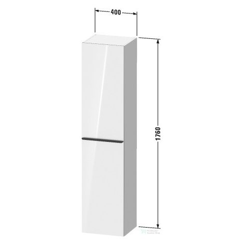 Duravit D-NEO magasszekrény, 40x176x36cm jobbos ajtóval, Basalt Matt Decor DE1328R4343