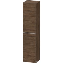   Duravit D-NEO 176x40x36 cm-es 1 ajtós magas szekrény rozsdamentes acél hatású fogantyúval, jobbos, matt sötét dió DE1328R70210000