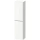 Duravit D-NEO 176x40x36 cm-es 1 ajtós magas szekrény rozsdamentes acél hatású fogantyúval, jobbos, fényes fehér DE1328R70220000