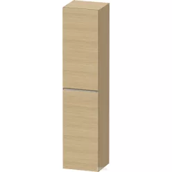   Duravit D-NEO 176x40x36 cm-es 1 ajtós magas szekrény rozsdamentes acél hatású fogantyúval, jobbos, natúr tölgy DE1328R70300000