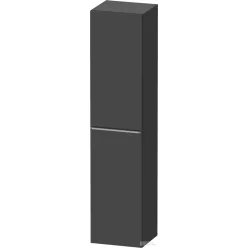   Duravit D-NEO 176x40x36 cm-es 1 ajtós magas szekrény rozsdamentes acél hatású fogantyúval, jobbos, matt grafit DE1328R70490000