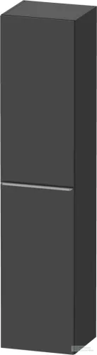 Duravit D-NEO 176x40x36 cm-es 1 ajtós magas szekrény rozsdamentes acél hatású fogantyúval, jobbos, matt grafit DE1328R70490000