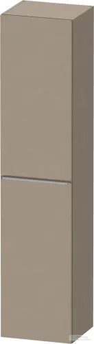 Duravit D-NEO 176x40x36 cm-es 1 ajtós magas szekrény rozsdamentes acél hatású fogantyúval, jobbos, matt len DE1328R70750000