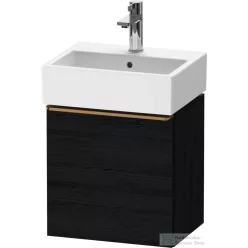   Duravit D-NEO 43,4x32,2 cm-es, 1 ajtós alsószekrény csiszolt bronz színű fogantyúval, mosdó és csaptelep nélkül, balos, matt fekete tölgy DE4217L04160000